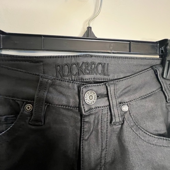 Rock&Roll Denim size 25x36 flare black jeans cowgirl pants - Picture 10 of 10